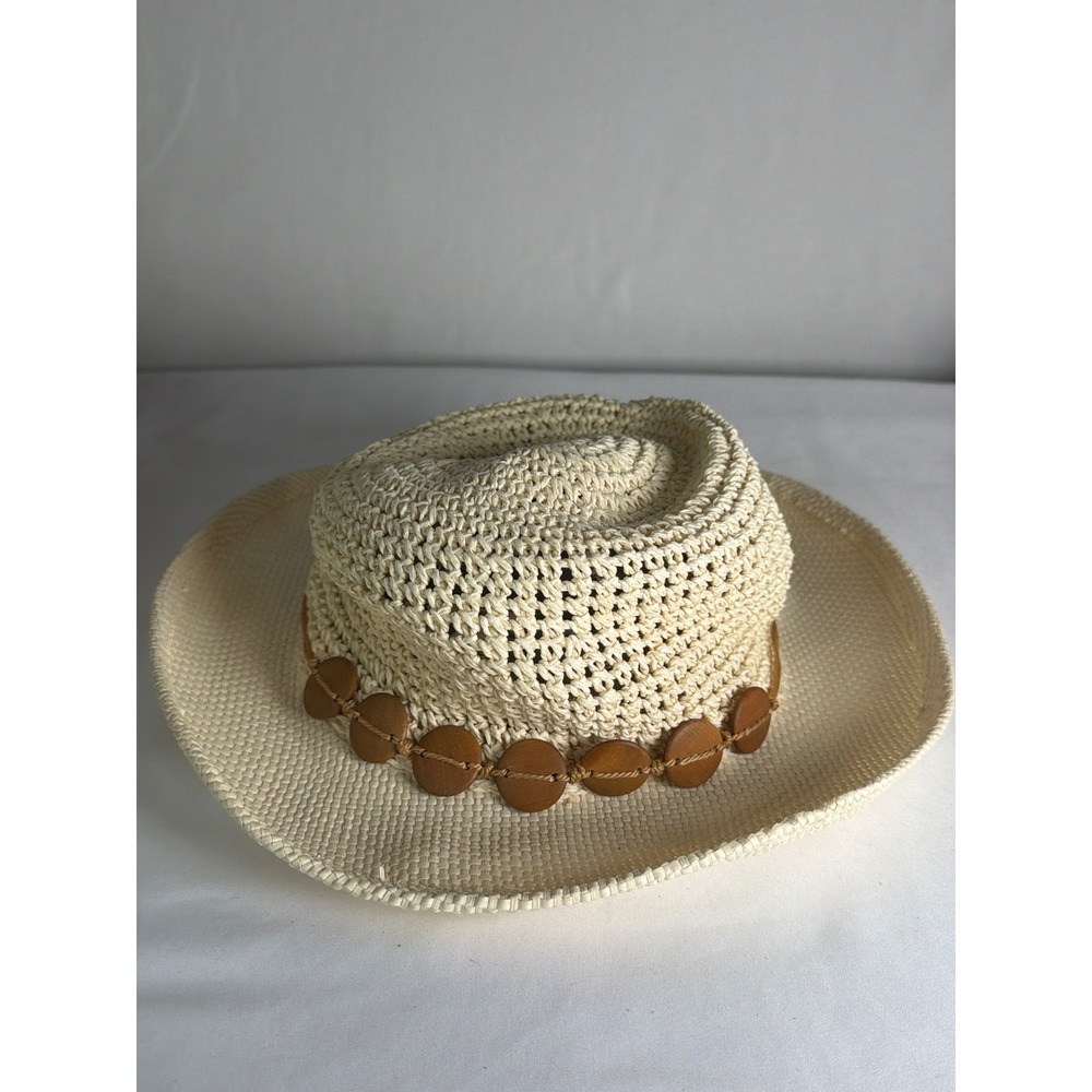 Straw Sun Hat Womens OS Cream Excellent